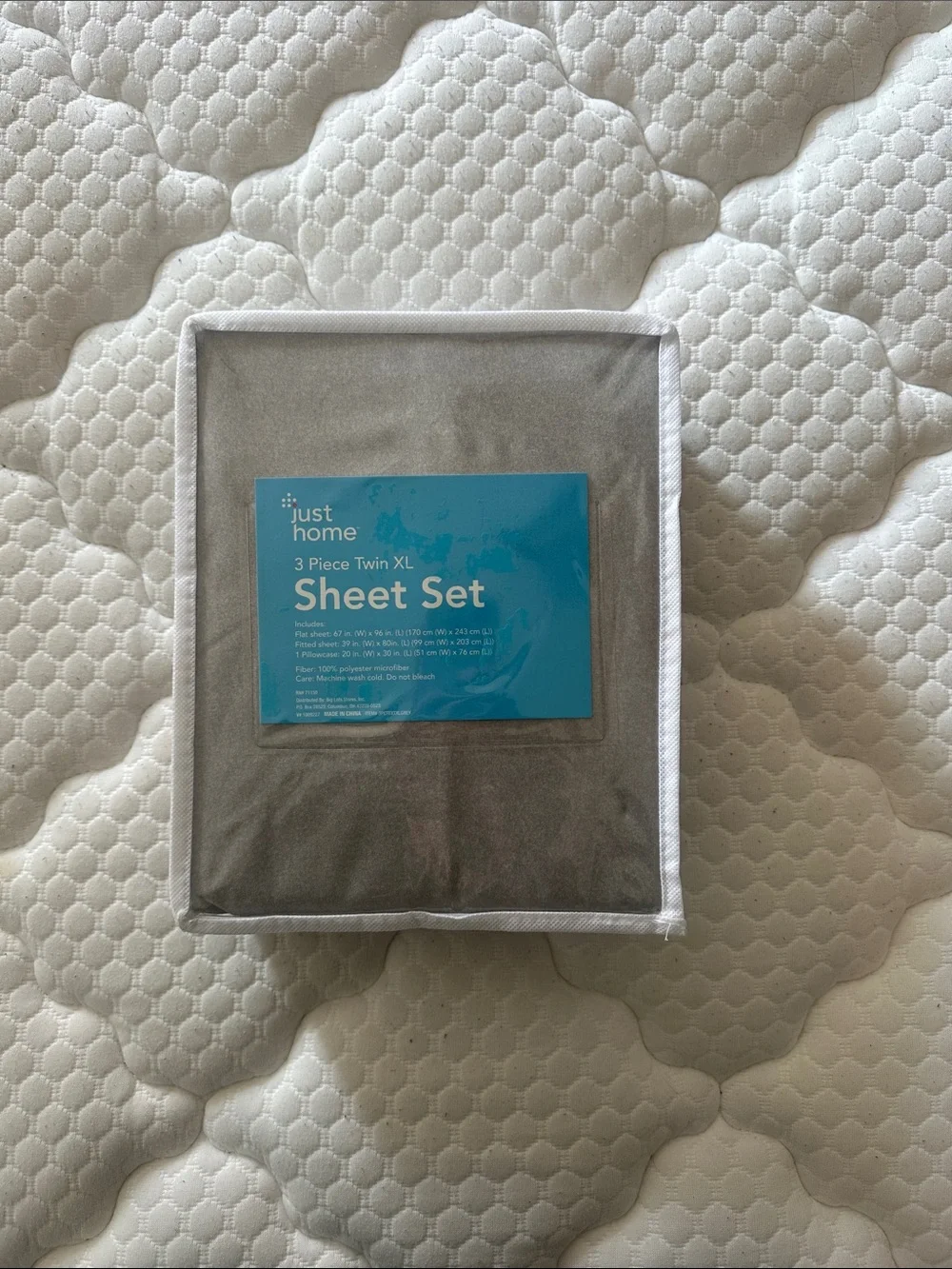 Twin XL 3-Piece Sheet Set - Gray